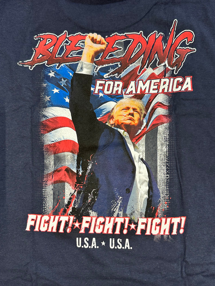 Trump bleeding for America T-shirt by Big Rig Tees